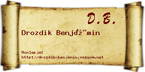 Drozdik Benjámin névjegykártya