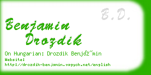 benjamin drozdik business card